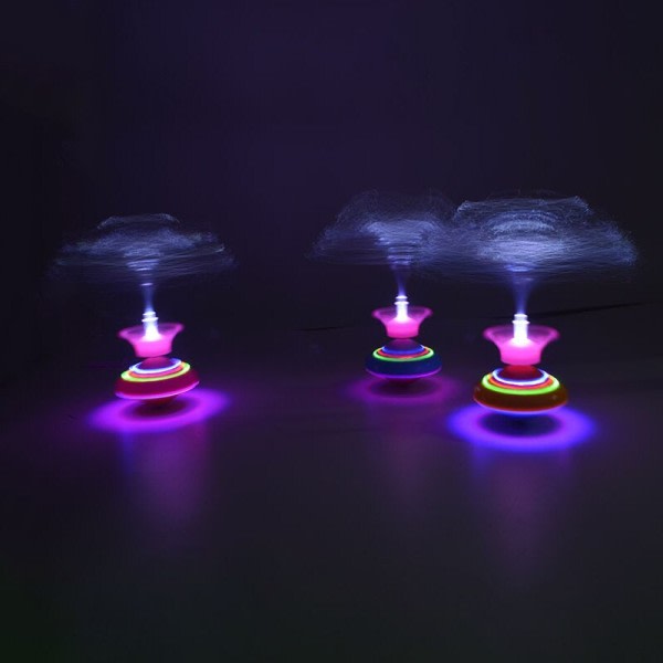 UFO lys leke blits krone fiber elektrisk blits musikk gyro barn's leketøy