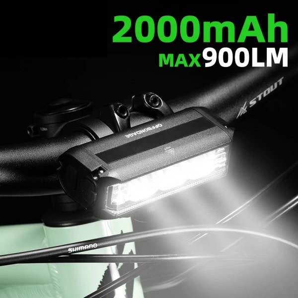 Cykel Lys Foran 900Lumen Cykel Lys 2000mAh Vandtæt Lommelygte USB Oplader MTB Vej Cykling Lampe