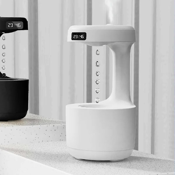 Luft luftfuktare Anti-gravitation Rolig Vatten Droppar Ultrasonic Cool Mist Maker Fogger Diffuser with LED Display