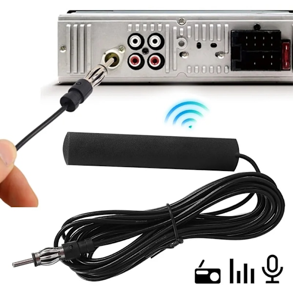 Universal  Bil Elektronisk Radio Antenne 5m Bil AM FM Radio Antenne Signal Forstærker Booster 12V