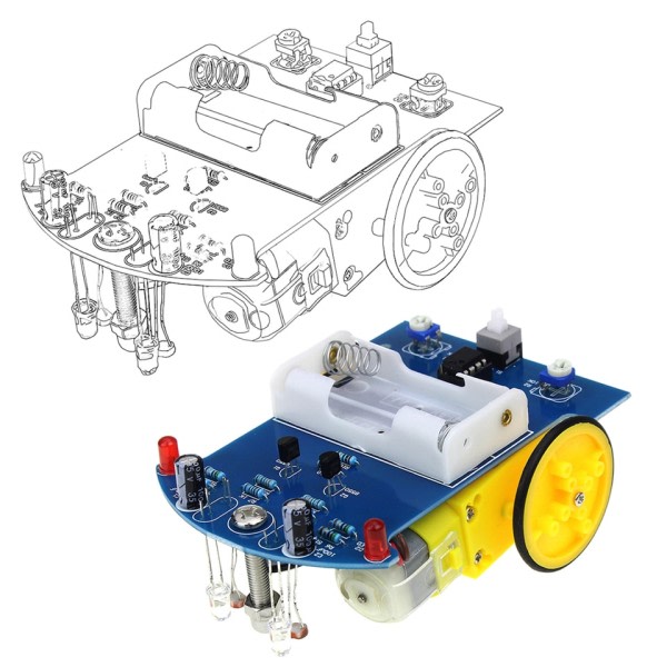 D2-1 DIY Kit Intelligent Spårning Line Smart Bil Kit TT Motor Elektronisk Gör-det-själv Kit Smart Patrull Automobil Delar