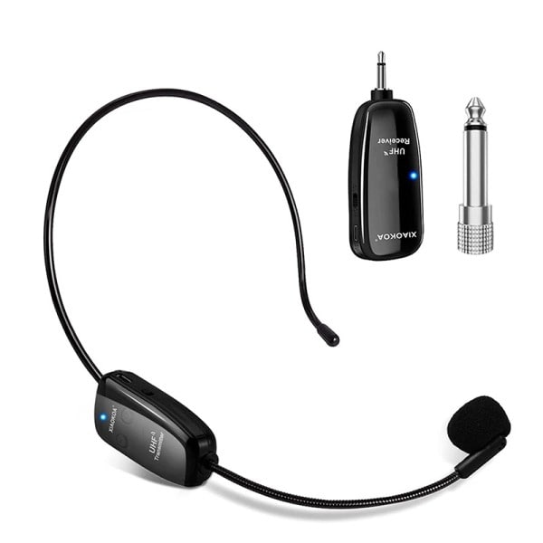 Trådløst mikrofon headset og håndholdt 2 i1 160 ft rækkevidde til stemme forstærker