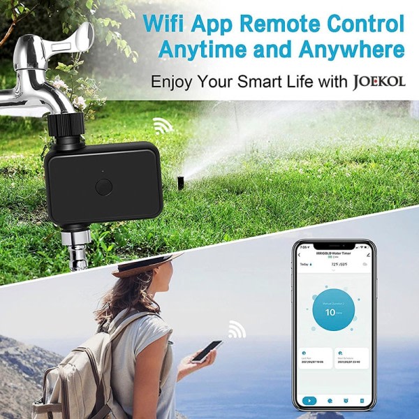 Smart Trädgård Vattning Timer Wifi Automatisk Dropp Bevattning Kontrollenhet Smart Vatten Ventil