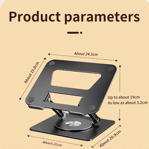 Bärbar dator ställ aluminium legering vikbar surfplatta roterande ställ Macbook bärbar bärbar vikbar hållare