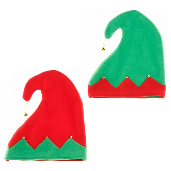 Internet kändis barn tomte tomte hatt jul tomte röd grön hatt flanell tyg med klocka semester fest huvudbeklädnader