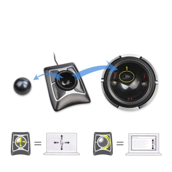 Expert Trackball Mus Universal USB Optisk Mus med Scroll Ring Large Ball