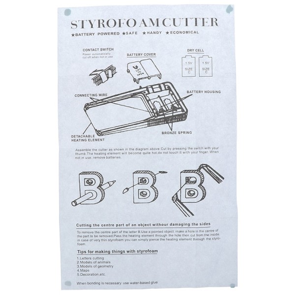 DIY Craft Skum Cutter Hot Wire 1 Set Lille Elektrisk Styrofoam Polystyren Cutter Craft Værktøj