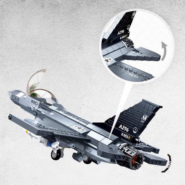 Multifunktionell Fighter Pilot MOC Modell Byggnad Klossar Klossar Leksaker
