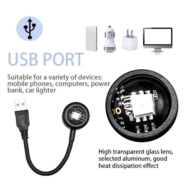 Led USB Solnedgang Lampe Nat Lys Projektor Fødselsdag Fest Dekoration Bærbar Humør Lys