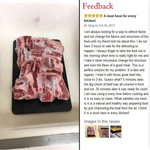 Snabb upptining bricka upptining fryst mat kött frukt snabb upptining platta