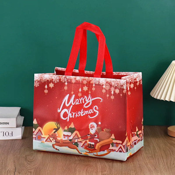Jul Gave Taske Julemand Snemand Slik Gave Indpakning Taske Glædelig Jul Fest Hjem Dekor