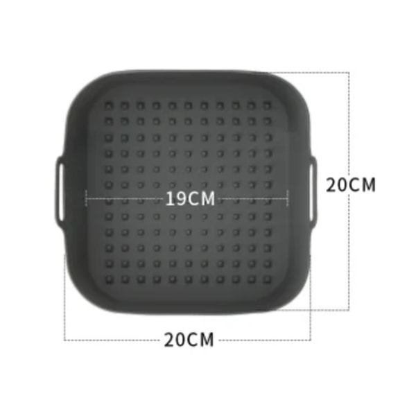 Air Fryer Silicon Gryte Tykk Gjenbrukbar Silicon Firkant Air Fryer Fôringer Erstatning av Pergament Fôr Papir Air Fryer Kurv