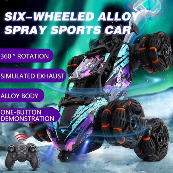 Kuusi pyörää RC auto lelu spray kiertyvä temppu drift auto kaukosäädin ohjattu autot RC lelut