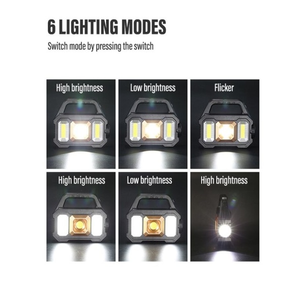 High Power Led Lommelygter Genopladelige Camping Work Light Multi Functional Portable Light