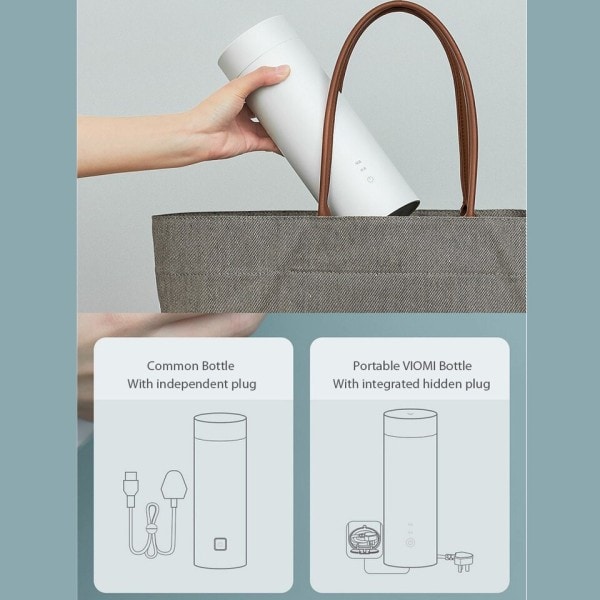 Elektrisk flaske vannkoker bærbar kopp oppvarming termisk krus for te kaffe melk pulver reise vann kjele 400ml 220V