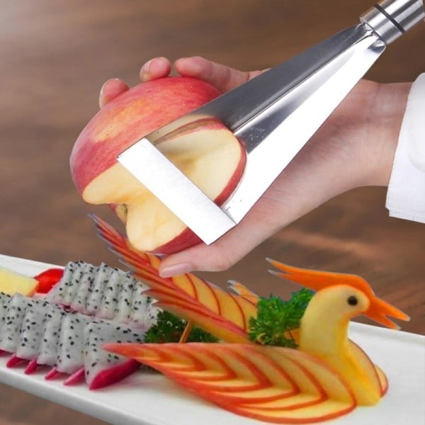 Rustfritt stål frukt utskjæring kniv trekant form grønnsak kniv skjærer