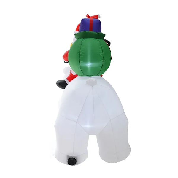 Uppblåsbar Jultomte Ridning A Shaking Polar Bear Jul Dekoration Utomhus med Roterande LED