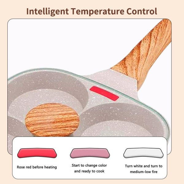 Fortykket Omelet Æg Stege pande med låg Nonstick 4 kopper Pandekage Stegt Æg pande til morgenmad pande æg koger pande form