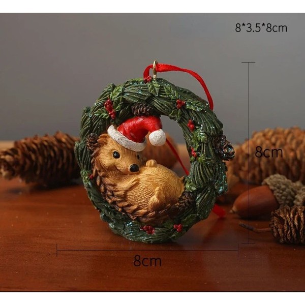 Jul dekorationer Djur Krans Ren Björn Jul Träd Hänge Älg Hjortar Harts Hantverk Ornament