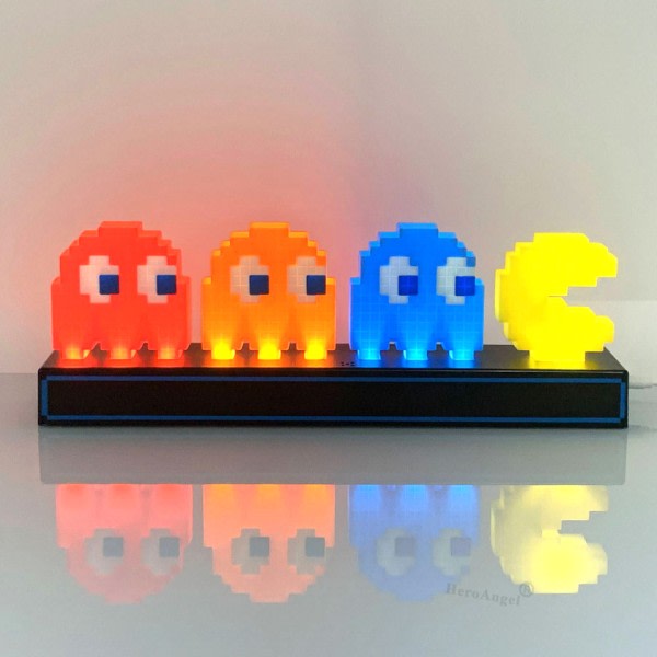 Voice Control Colorful Pac Man Pixel Lamp Visual Illusion 3D Peli Icon Light