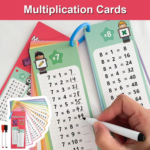 Bästa kvalitet 0-12 Multiplikation Diagram Tider Tabell Kort Själv Kontroll Matematik Lärande Verktyg Montessori Matematisk Träning Lärande hjälpmedel