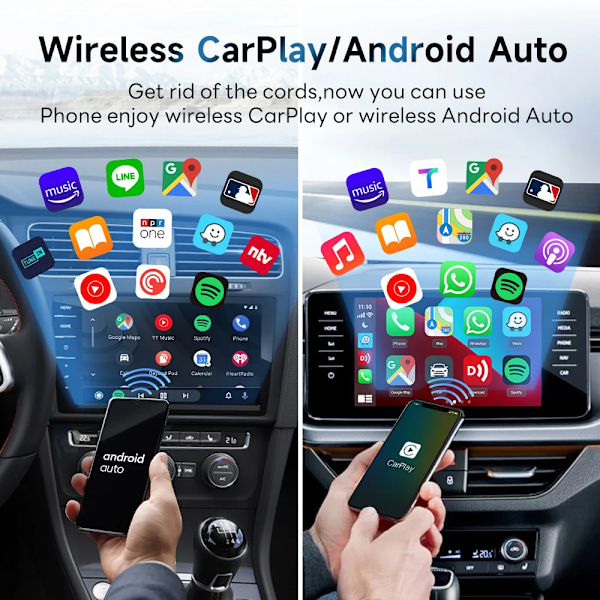 CarlinKit 5.0 2air Mini Wireless Android Auto Wired To Wireless CarPlay Adapter Smart Car Navigation Box 5G WiFi BT Auto-connect