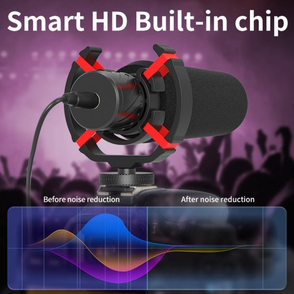 Professionell DSLR Kamera Mikrofon Hagelgevär Mikrofon Kardioid Pickup
