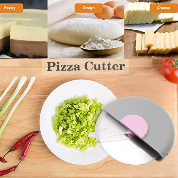 Vaskbar pizza kniv husholdning køkken gadget kreativ rund rulle kniv rustfrit stål
