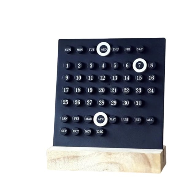 Akryl Træ Base Håndlavet Gør-det-selv Kalender Kontor Desktop Hjem Dekorativ Digital Lille Ornament