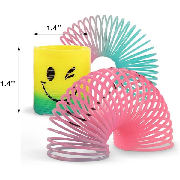 12 bitar Fjäder Rainbow Magic Fidget Stress Coil Mini Fjädrar Bulk Finger Leksaker