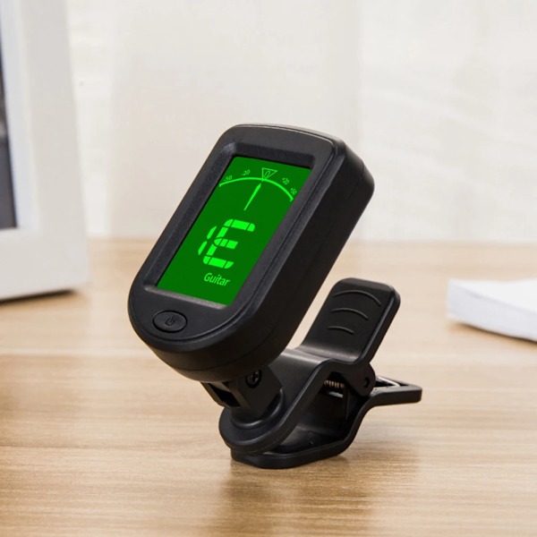 Elektronisk clip-on digital gitarr tuner 360 grader roterbar lcd display