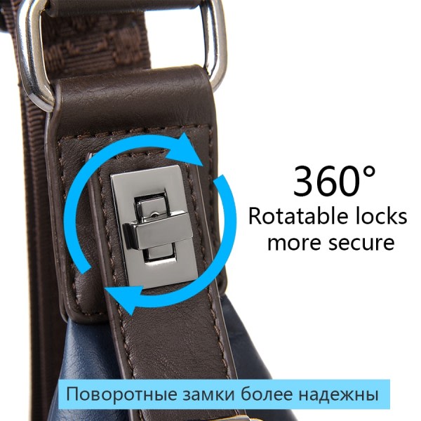 Mode crossbody väska stöldsäker roterbar knapp öppen läder bröstväskor herrar axelväskor