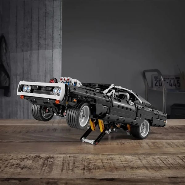 1077 stykker Teknisk Dodge Oplader Racing Bil Byggeklodser