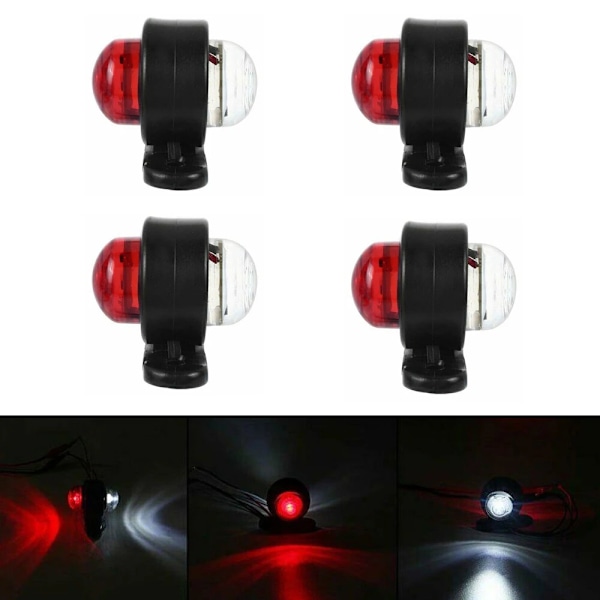 4 pieces 12v-24v universal lastbil trailer bag lys side markering blink lys lampe små lygter kant lys signal lys