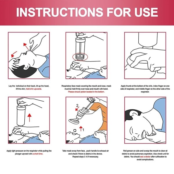 Ensiapu Tukehtuminen Laite Tukehtumisen esto Aikuiset & Lapset 2 Koko Airway Imu