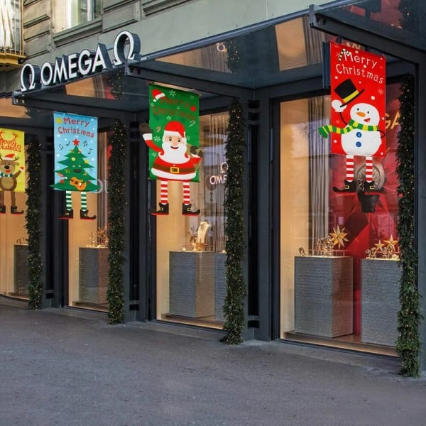 Jul hengende flagg pynt hjort nissen til hjem jul front dør hage flagg pynt