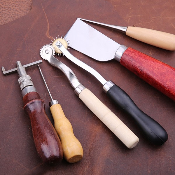 Professionelt Læder Håndværk Værktøj Kit Hånd Syning Søm Punch Carving Arbejd Sadel Set Tilbehør