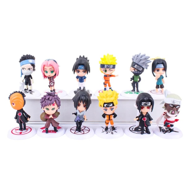 Sasuke Gaara Uchiha Madara Figur 7-8cm 2 Stil Personlighet Base Mini Figuriner