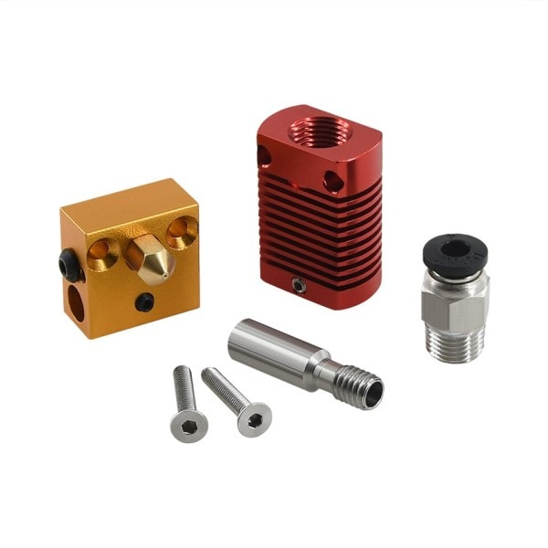 Monterad Extruder Hot End Kit for Ender 3 CR10 Printer 1,75mm 0,4mm Munstycke Aluminium Värme Block 3d Skrivare Tillbehör