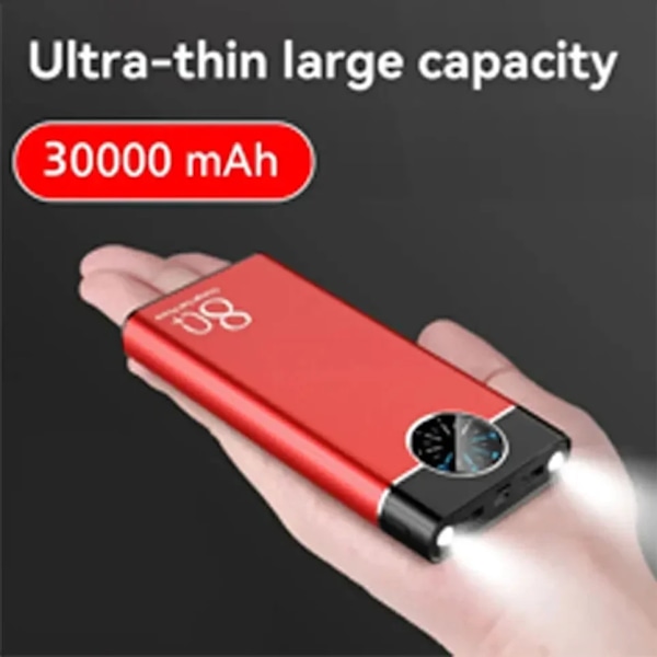 30000mAh alumiini seos virta pankki suuri kapasiteetti