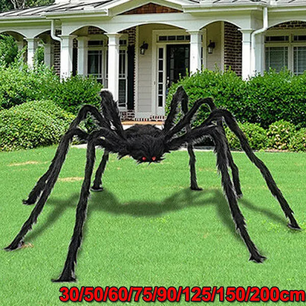 200 CM Enorm Halloween Edderkopp Oversized Plysj Svart Edderkopp Halloween Fest Dekorasjon