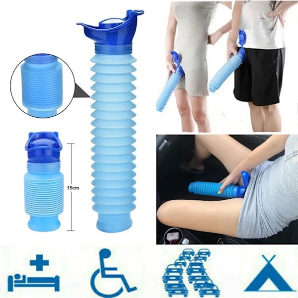 750ml Portabel Vuxen Urinal Utomhus Camping Hög Kvalitet Rese Urin Bil Kissning Kissa Mjuk Toalett