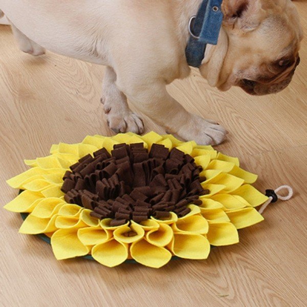 Kjæledyr Sniffing Matte Trening Dekken Hund Snuffle Matte Solsikke Pad Hund Lettelse Stress Nesearbeid Puslespill Lekematte