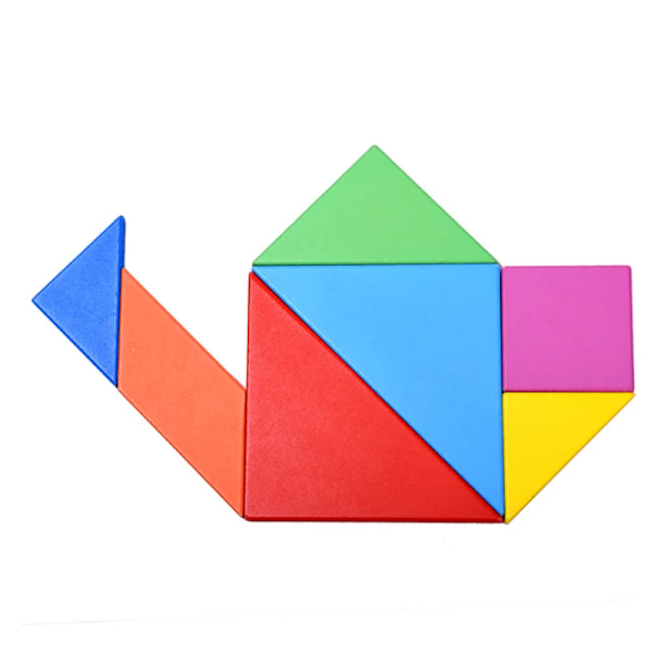 Trä tangram pussel för barn med 7 färgade bitar pedagogisk hjärnteaser lärande leksak