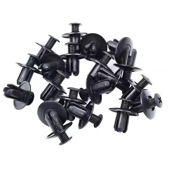 100 stykker 8mm Plastik Nitter Fastenere Skrue Bil Kofanger Fender Sort Nitte Bil Fastener Clips