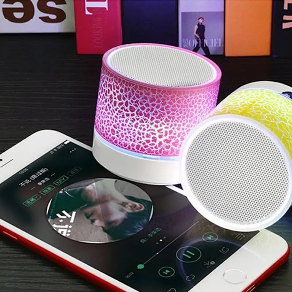 Bluetooth Mini Høyttaler Trådløs Høyttaler Fargerike LED TF Kort USB Subwoofer