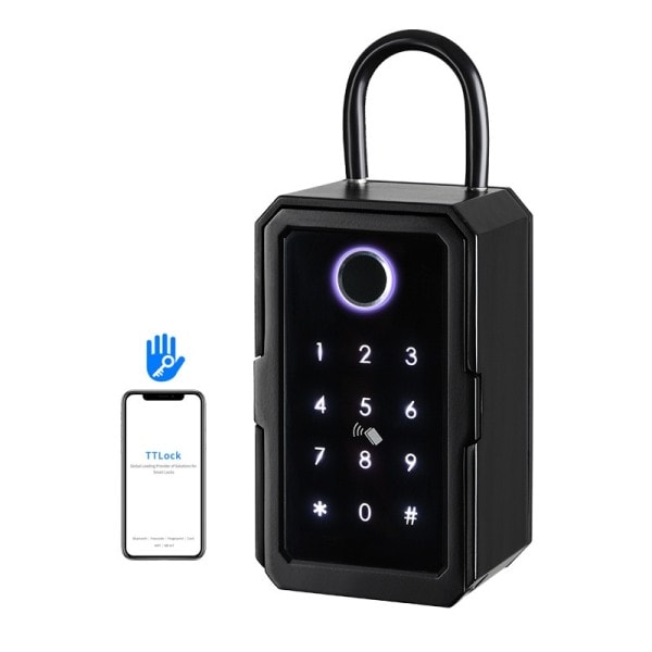 Fingeravtryck Bluetooth Wifi Digital Key Box App Fjärr Åtkomst Vägg Monte Kombination Säkerhet Airbnb Lås box