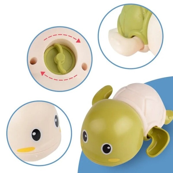 Söta Gröna Sköldpaddor Clockwork Baby Bad Leksaker Simning Pool Vatten Bad Sommar Badrum Leksaker