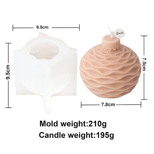 Relief vase stearinlys fremstilling sæt stribe blomst kugle sæbe harpiks silikone form chokolade kage form jule pynt