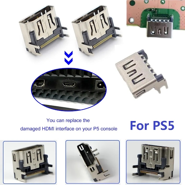 PS5 HDMI Socket Port Grensesnitt Erstatning For Play Station 5 Konnektor Kompatibel Socket